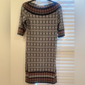 Max Studio Geometric Navy and White Dress